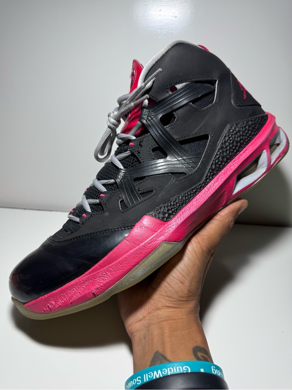 Jordan Melo M9 “Black/ Vivid Pink /Wolf Grey” Size 13